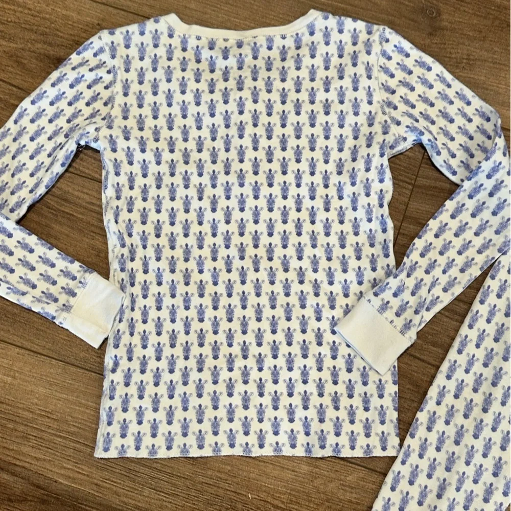 Sheridan French Kids 8Y Pajama Set - Blue and White Pattern